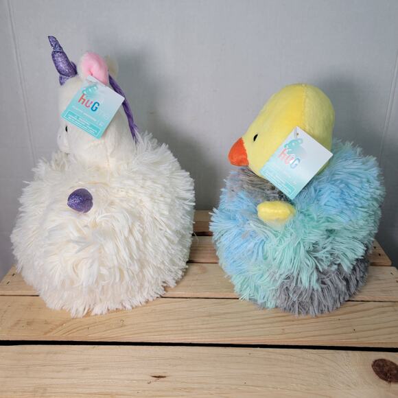 Set of 2 HUG Fuzzy Plushes: Fluffy Unicorn & Fluffy Duck - NWT - Picture 4 of 8